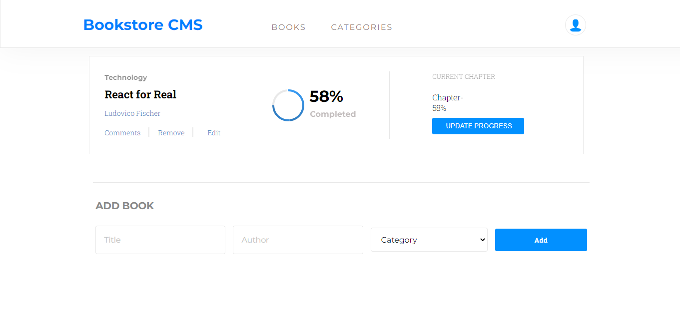 A picture of a Bookstore CMS app.
